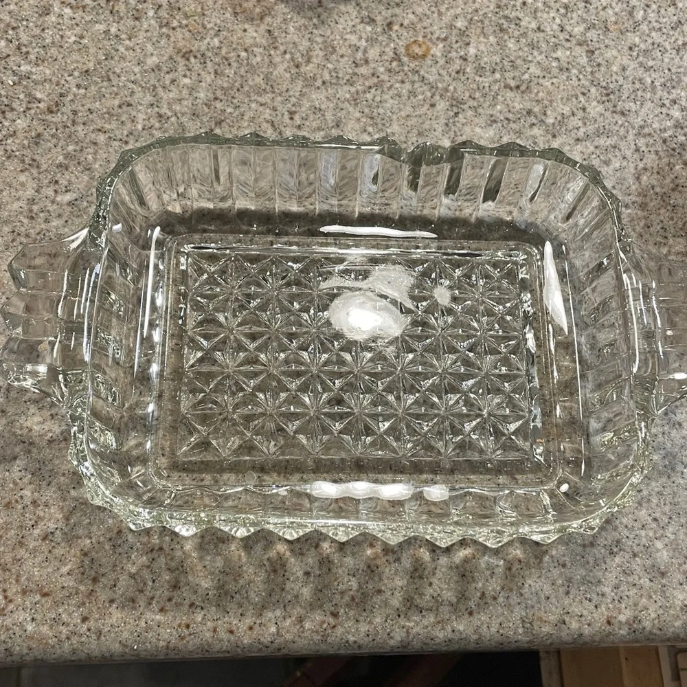 FREE with purchase of glass of crystal item. Vintage Elegant Clear Glass Dish